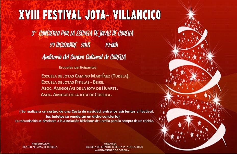 Cartel Festival Jota-Villancico de Corella 2018