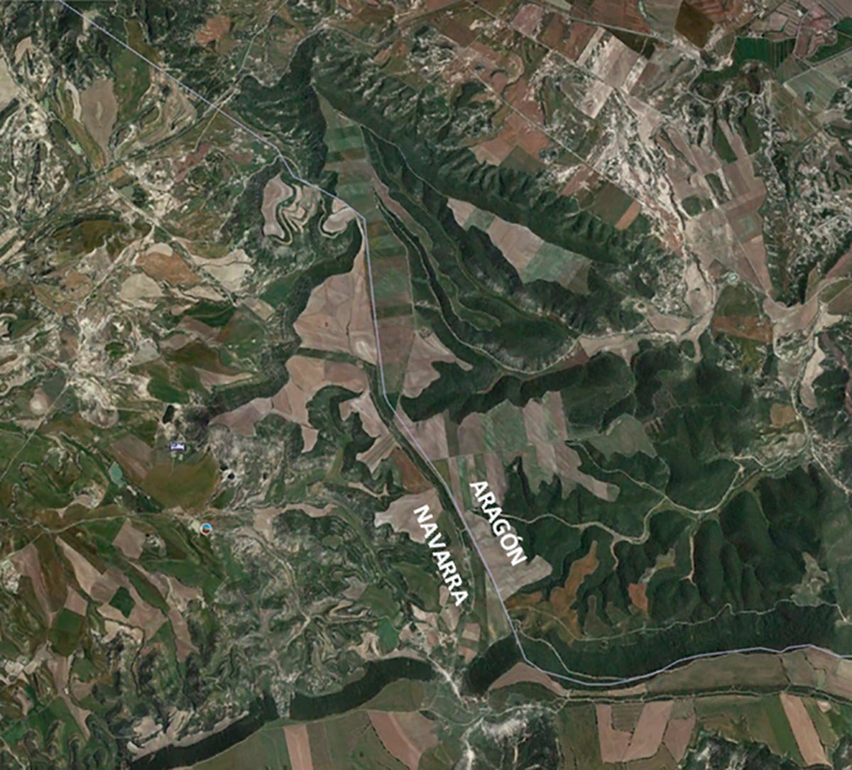 Imagen aérea de la Bardena Negra aragonesa en 2017