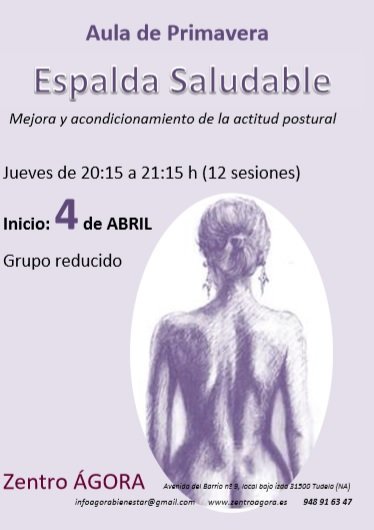 Taller ‘Espalda Saludable’ en Zentro Ágora