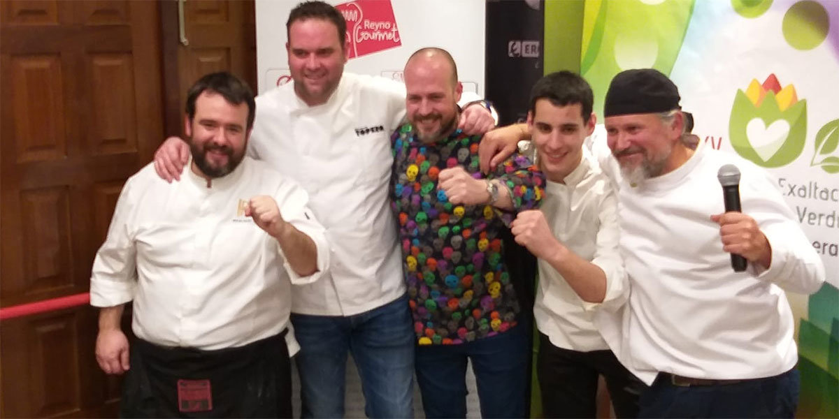 Cocineros riberos en la presentación de las Jornadas de La Verdura en San Sebastián
