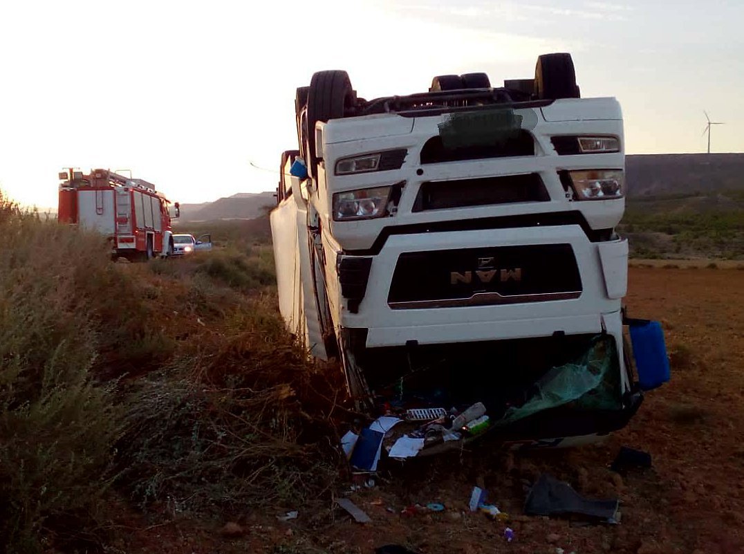 accidente camión en la na125