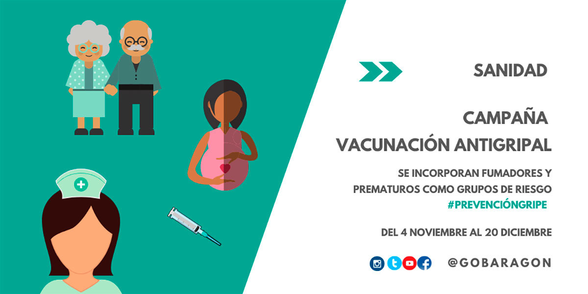 Cartel campaña vacunación en Aragón 2019