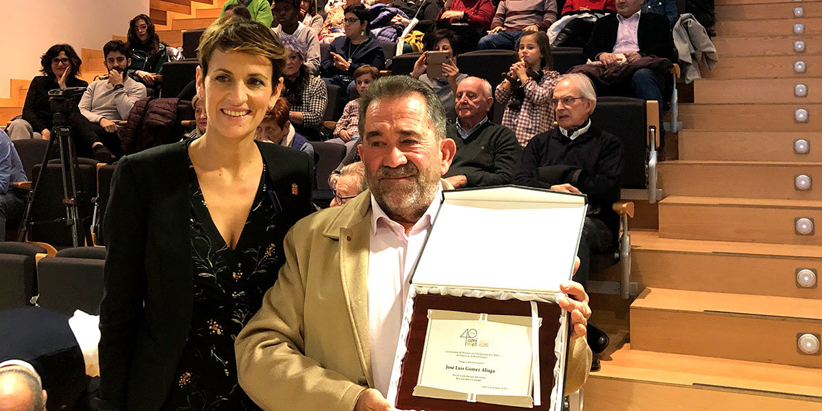 La presidenta del gobierno, Maria Chivite, con Jose Luis Aliaga