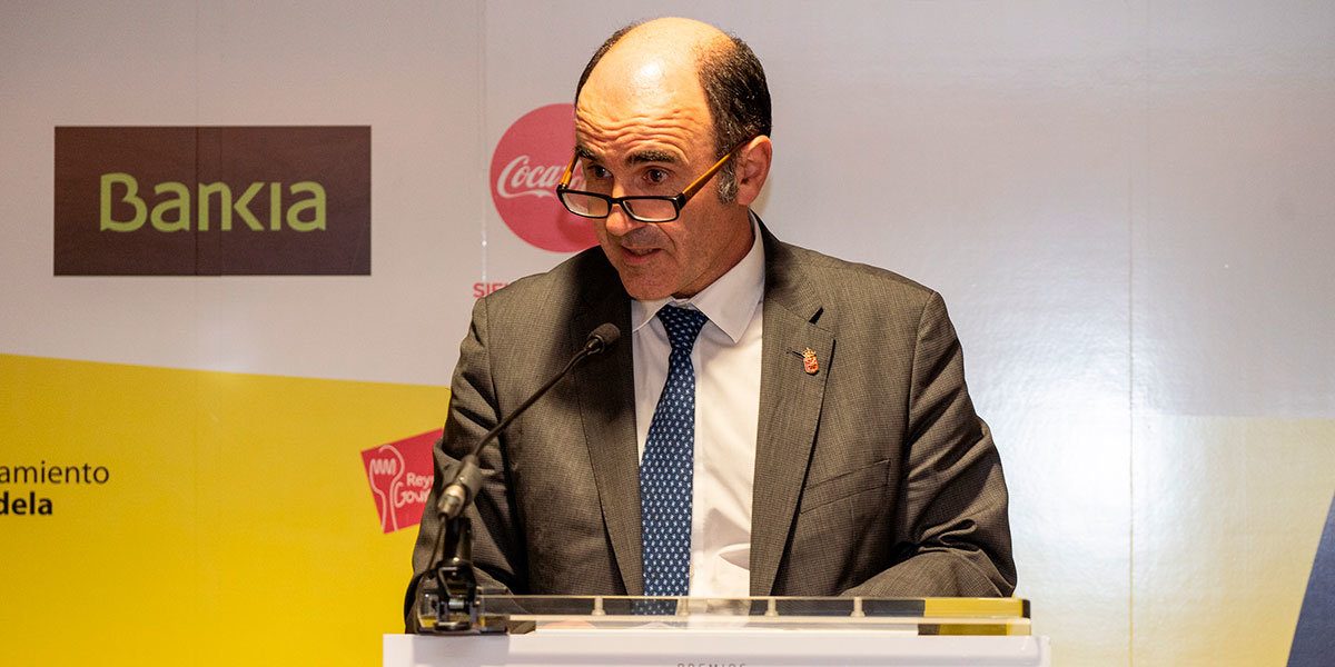 Manu Ayerdi, consejero de Desarrollo Económico y Empresarial de Navarra durante su intervención