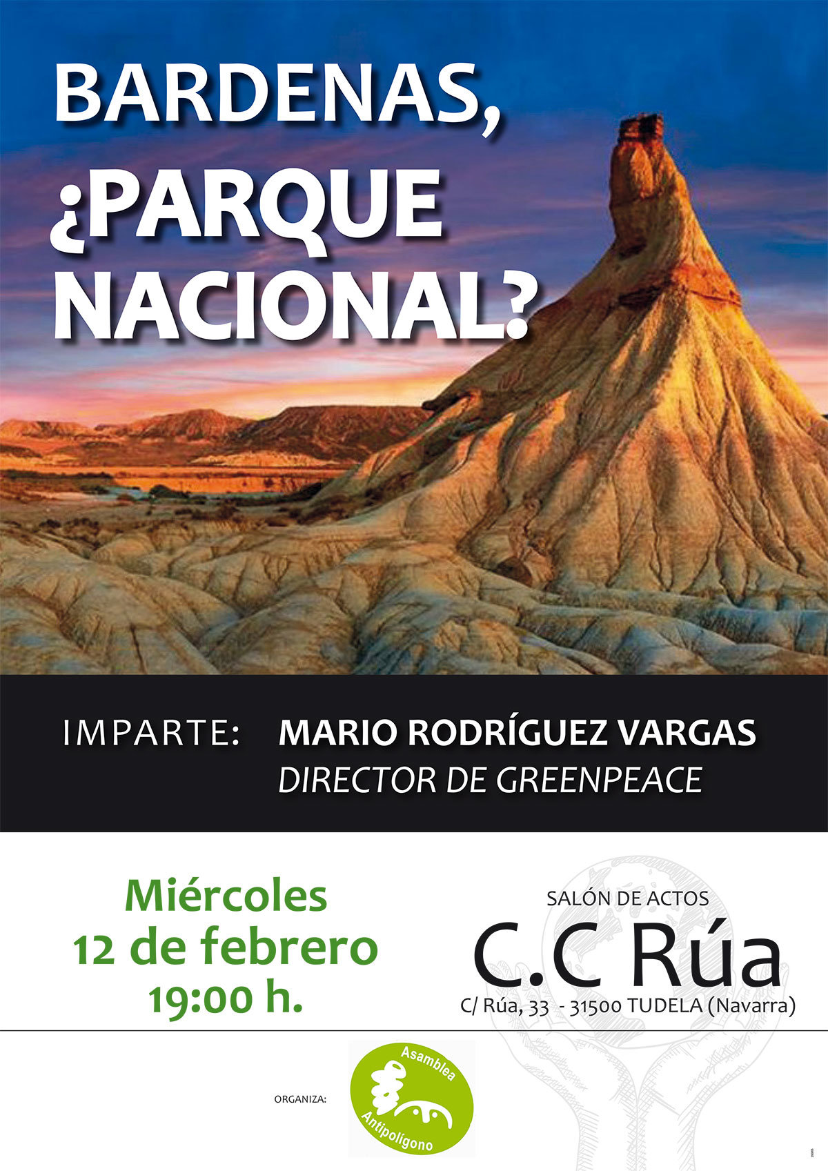 Cartel de 'Bardenas, ¿parque nacional?'