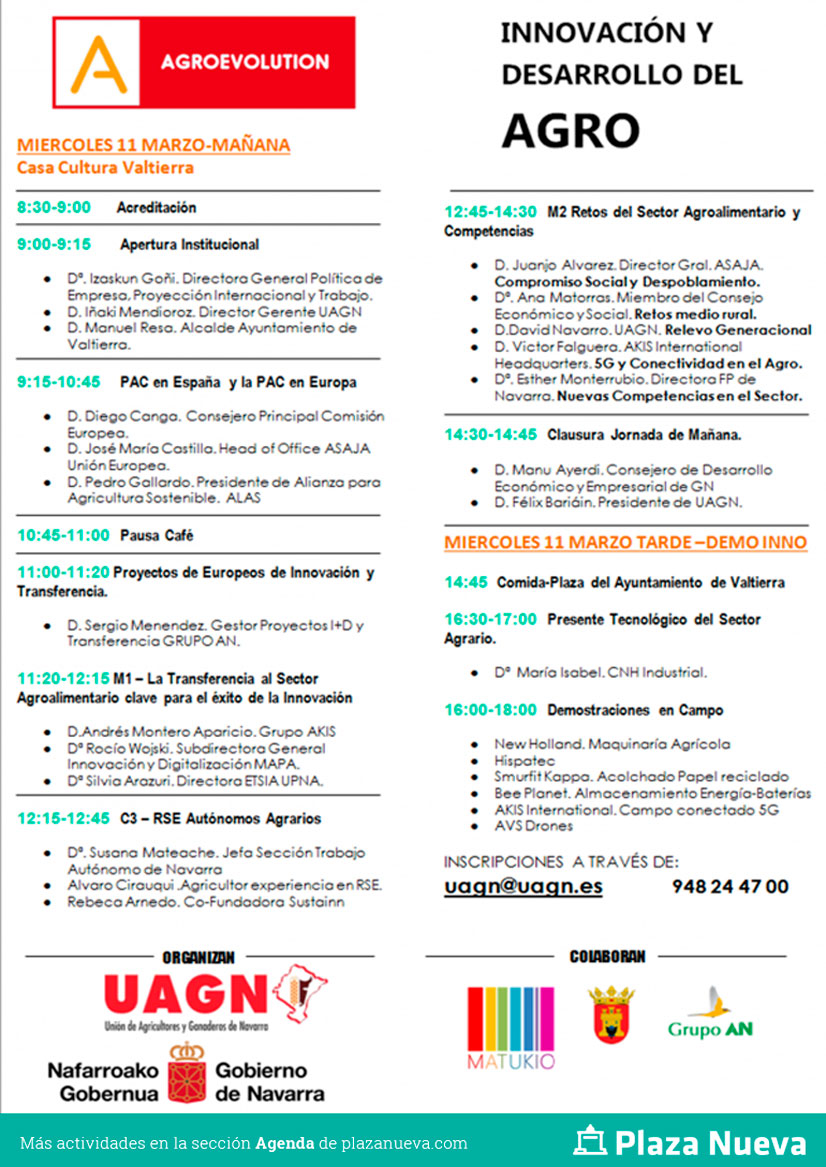 Congreso internacional ‘Agroevolution’ en Valtierra_Programa