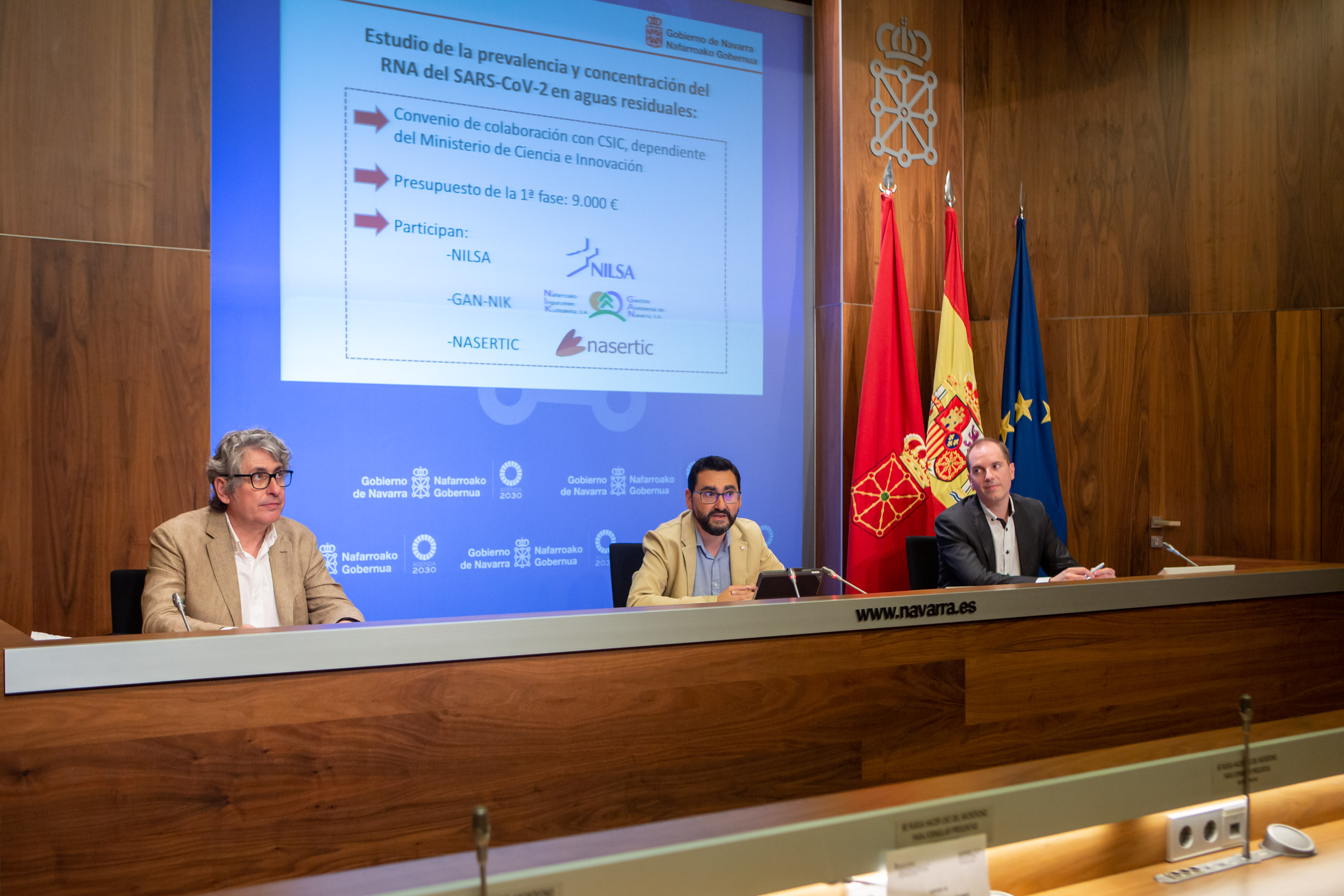 Fernando Mendoza (NILSA); Jesús Mª Rodríguez (DG Administración Local y Despoblación); e Iñaki Pinillos (NASERTIC)