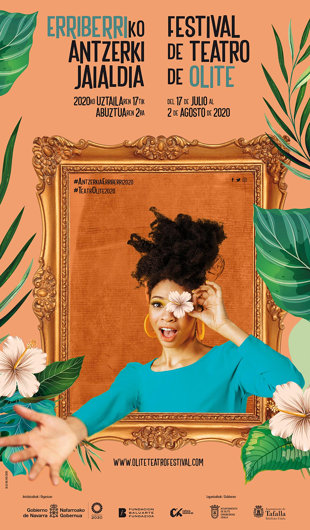 Imagen del cartel que anuncia los Festivales de Olite