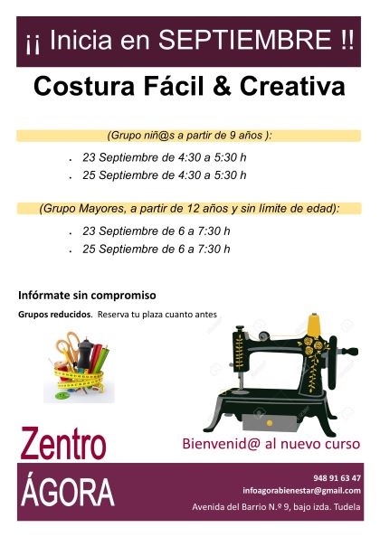 cartel Zentro Ágora costura fácil y creativa