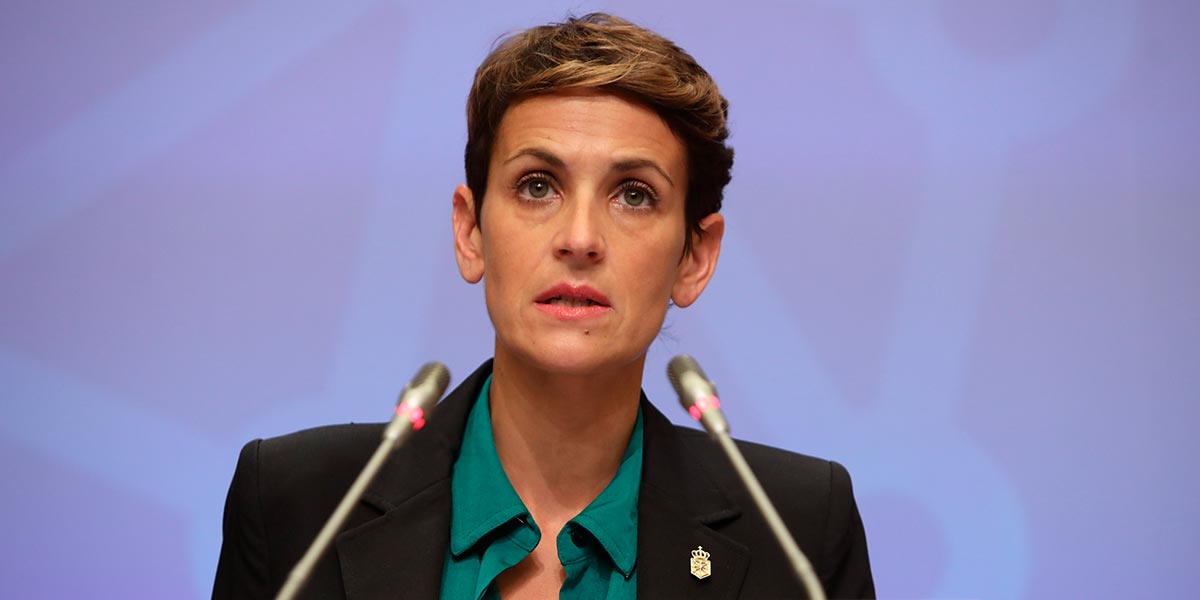 La Presidenta de Navarra, María Chivite, en su intervención