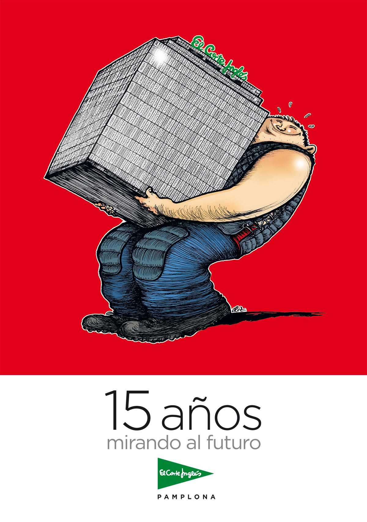 Creatividad diseñada por César Oroz con motivo del 15 Aniversario de El Corte Inglés en Pamplona 1