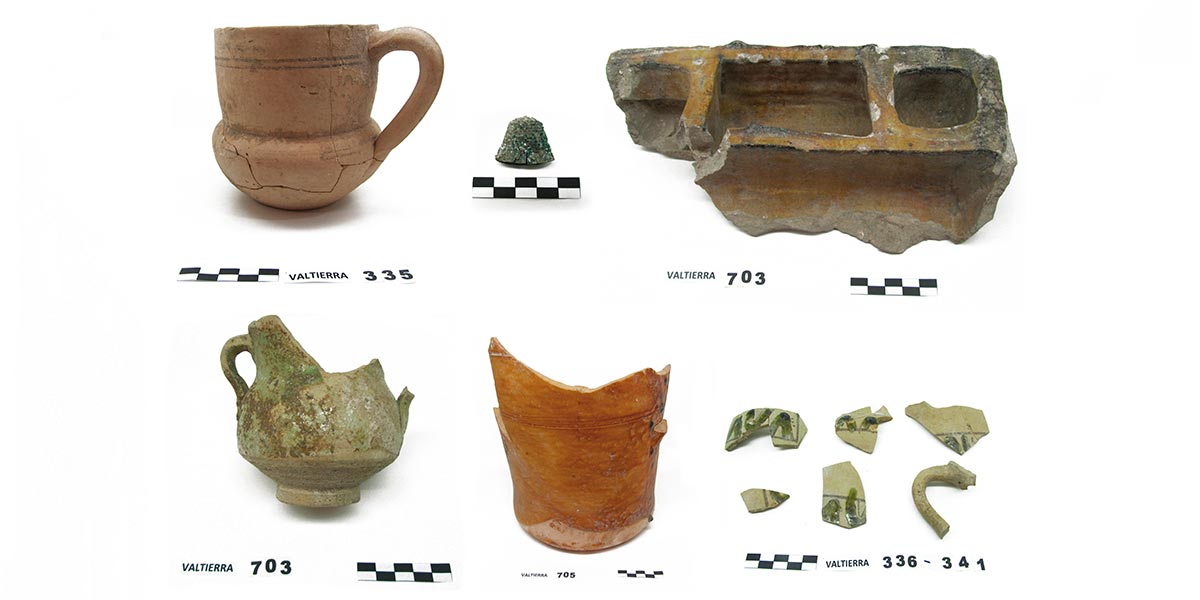 Restos castillo medieval Valtierra Materiales aparecidos en la campaña de 2018