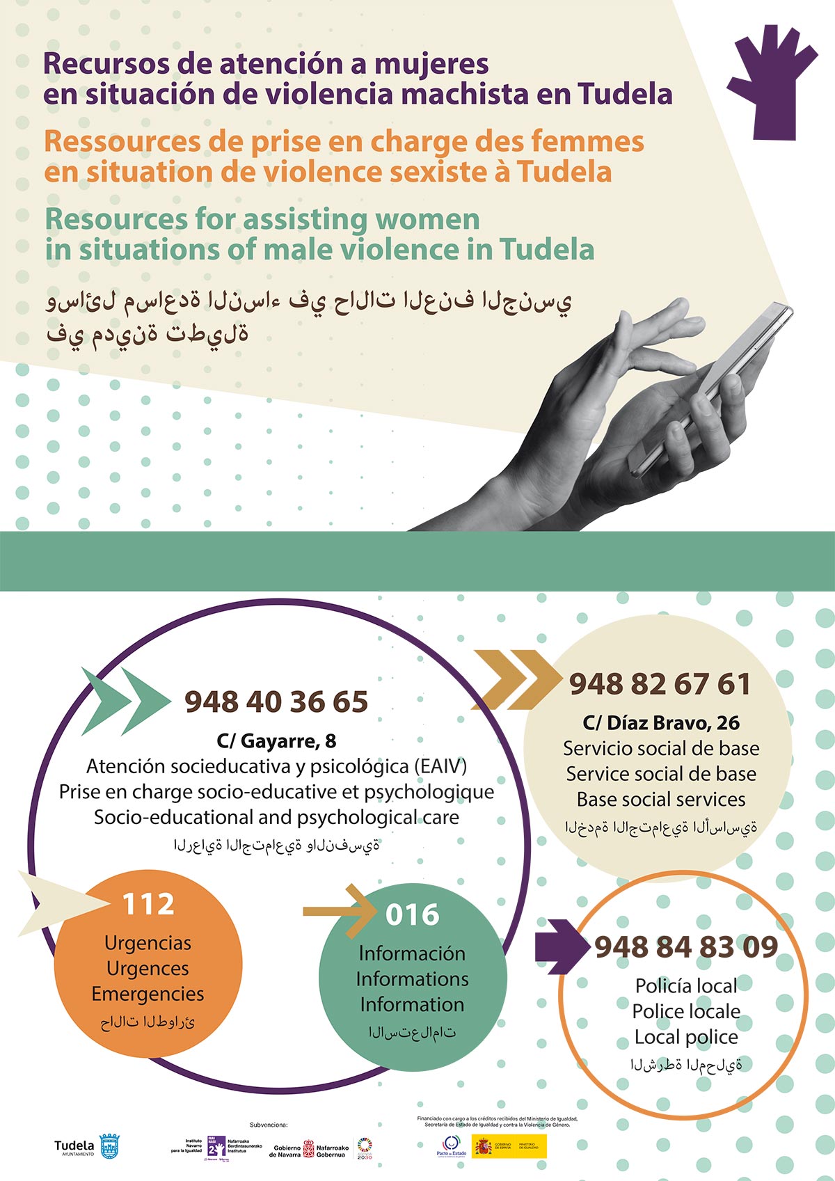 Recursos de atención a mujeres en situación de violencia machista en Tudela