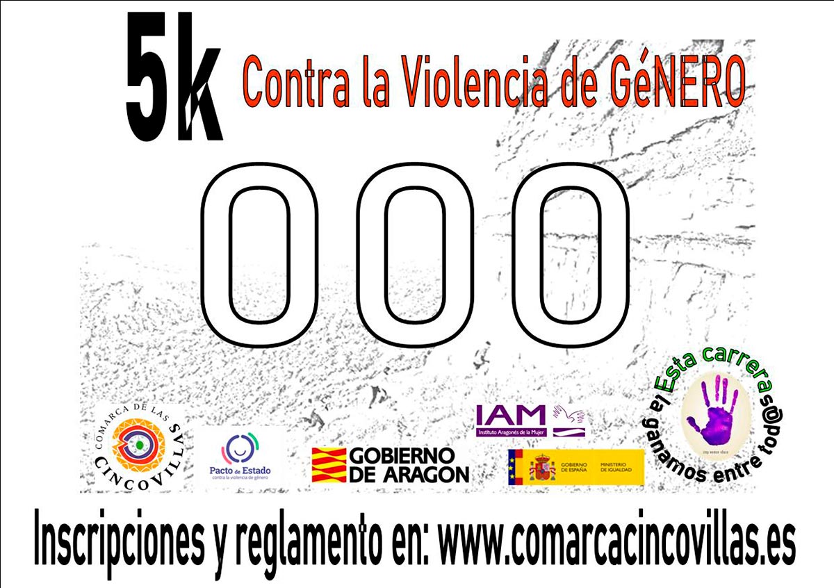 5K virtual contra la violencia de género en las Cinco Villas dorsal