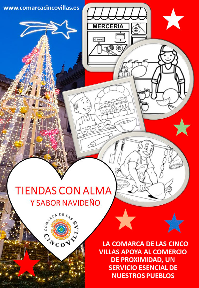 Cartel promocional de la campaña Tiendas con alma y sabor navideño
