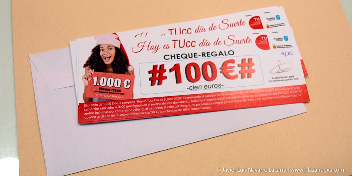 En total son 10 cheque regalos por valor de 100€ cada uno para canjearlos en los comercios asociados