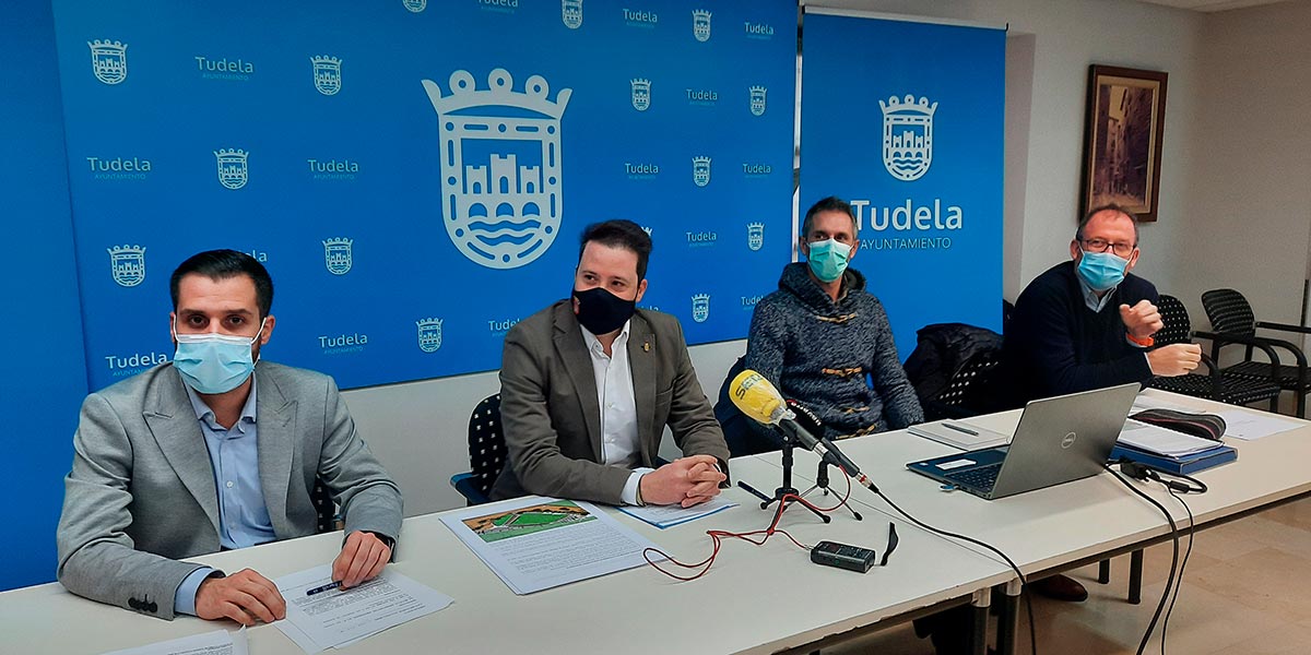 El alcalde de Tudela, Alejandro Toquero, en la presentación del proyecto de reforma integral del Estadio Ciudad de Tudela