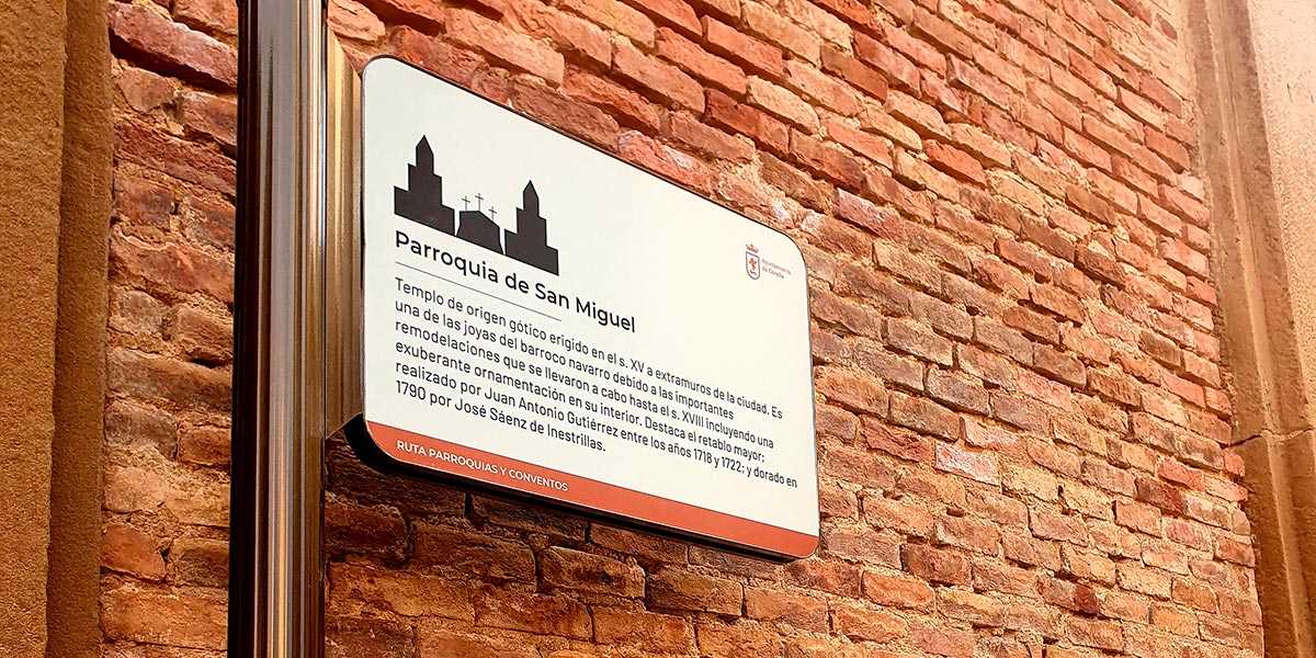 Señal de la parroquia de San Miguel de Corella
