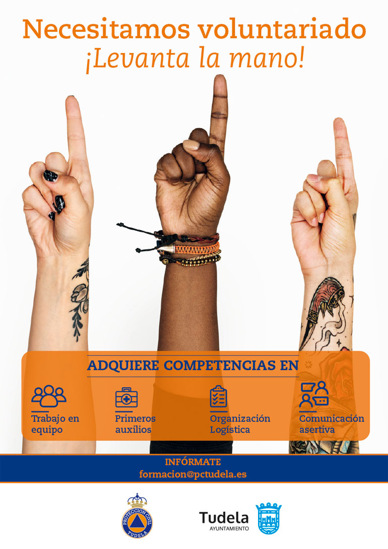 Cartel de la campaña de captación de voluntarios para Protección Civil