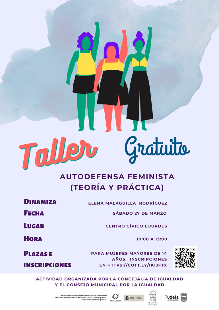 cartel Taller autodefensa 8M en Tudela