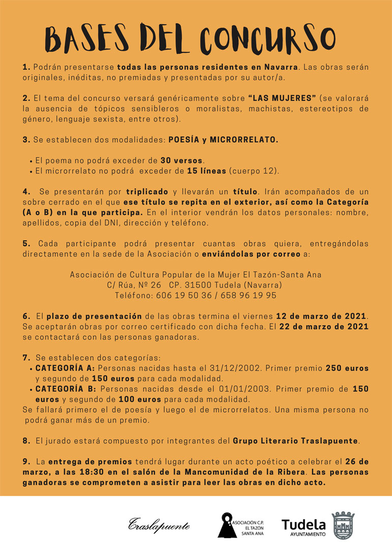 cartel XVII concurso de poesía y microrrelato bases