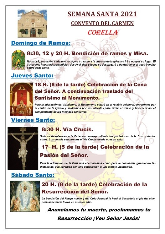 Semana Santa 2021 en Corella programa