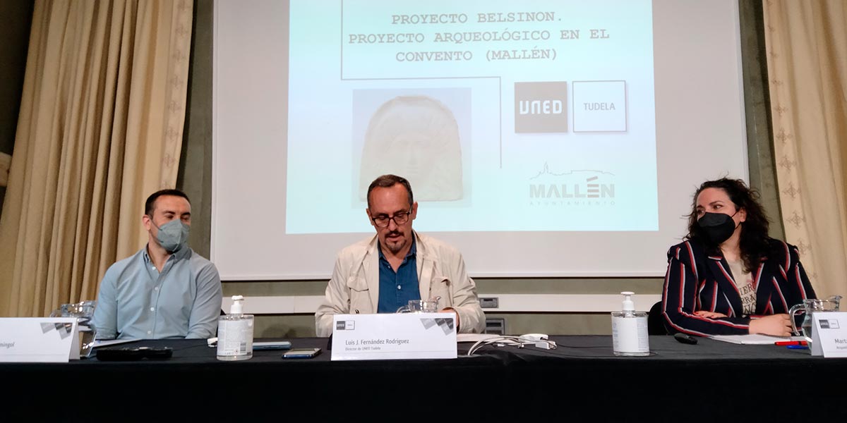 Presentación, en rueda de prensa, del convenio de colaboración entre el Ayuntamiento de Mallén y el Centro Asociado de la UNED en Tudela