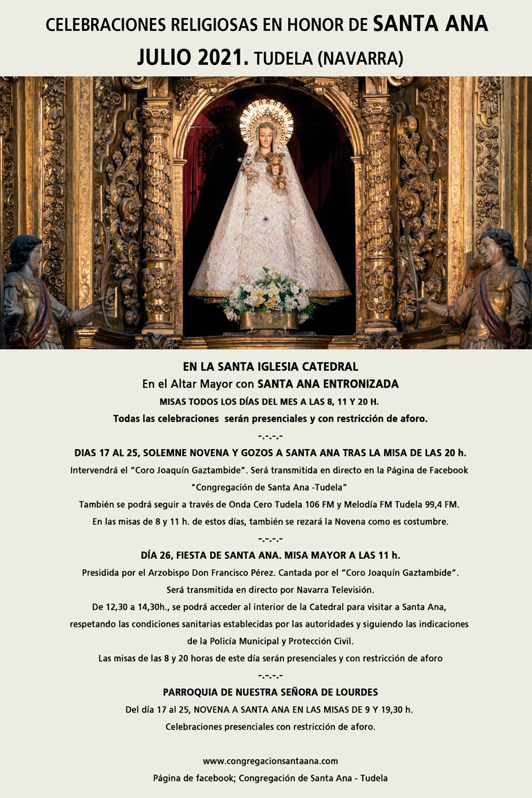 Celebraciones religiosas SantaAna 2021
