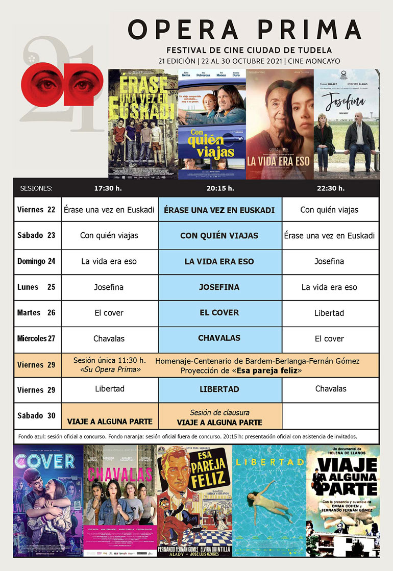 21º Festival de Cine de Tudela Ópera Prima programación
