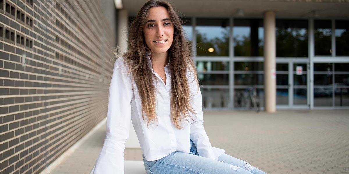 Leyre Álvarez, en el campus de Tudela