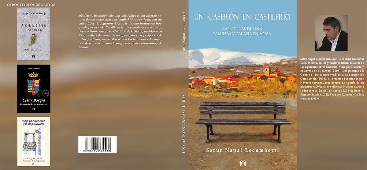 Portada desplegada del libro Un caserón en Castilfrío. Aventuras de una familia catalana en Soria