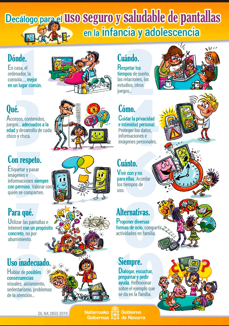 Decálogo para el uso seguro y responsable de pantallas