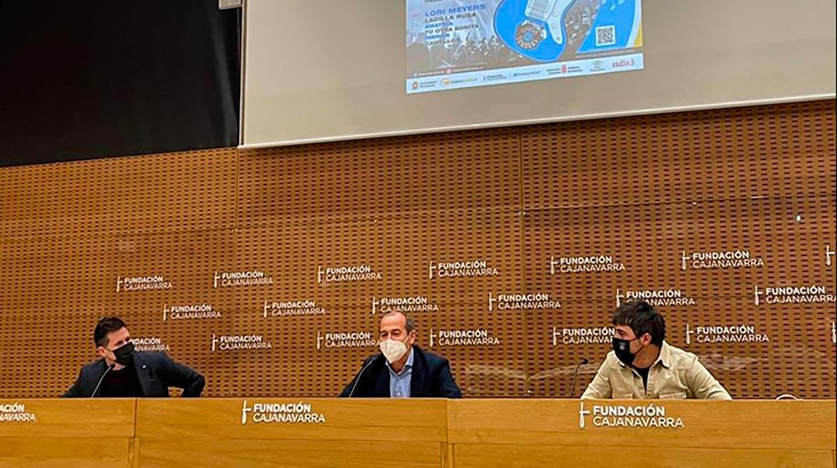 Javier de la Merced, Concejal de Cascante, Javier Fernández, Director de Caja Navarra y Anselmo Pinilla, Director de Estaciones Sonoras