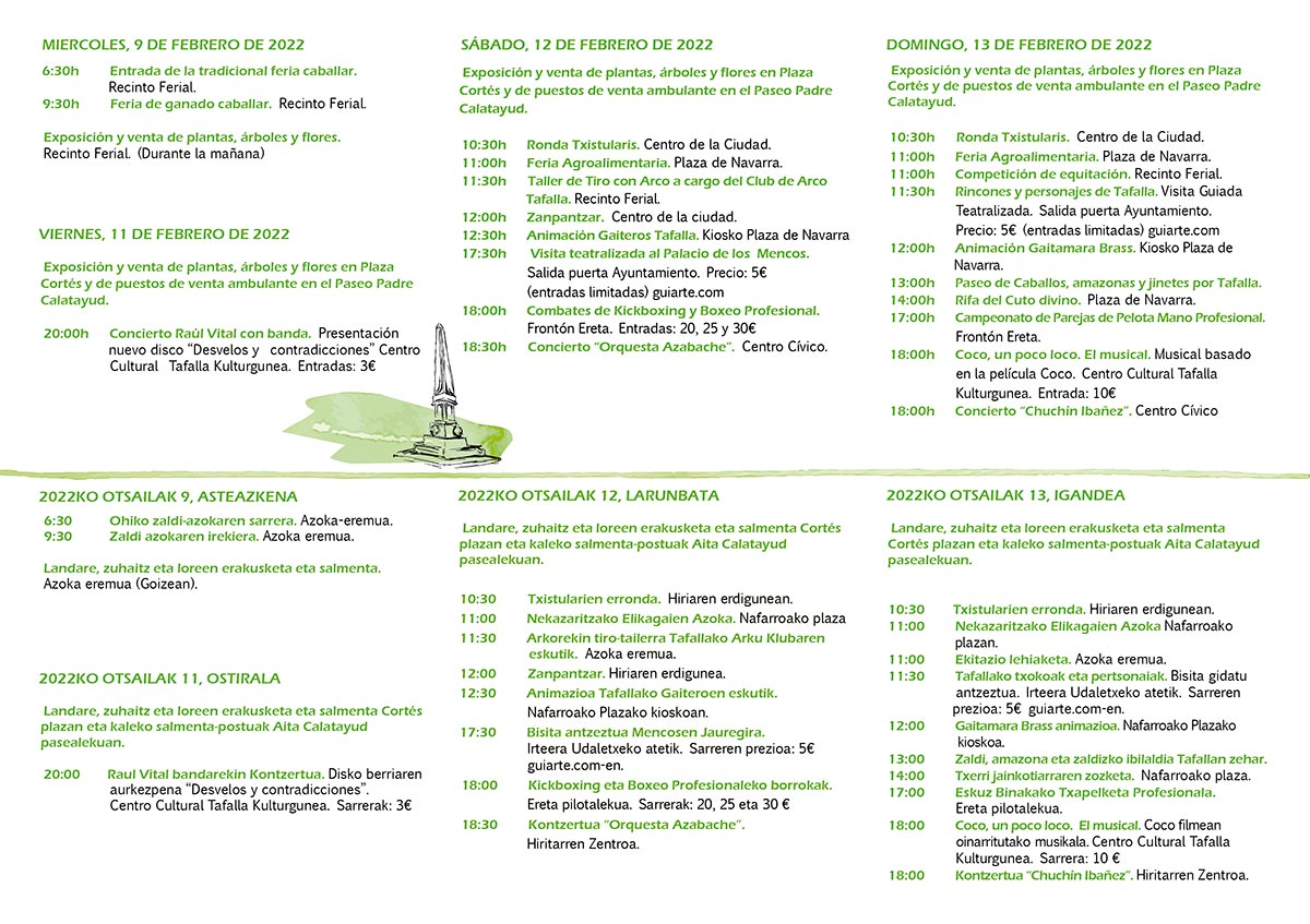 programa Ferias de Febrero 2022 en Tafalla