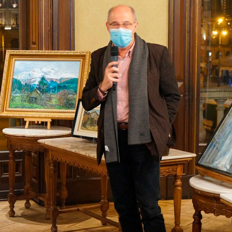 Luis Sancho, alcalde de Murchante, durante su intervención
