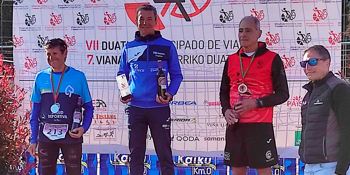 Agustín Salvatierra consiguió el primer puesto en la categoría veteranos 3 del VII Duatlón de Viana