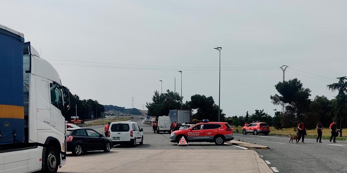Control estático de la Policía Foral en Marcilla
