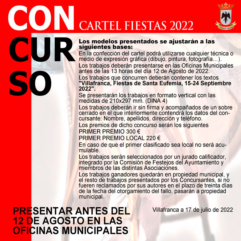 Concurso carteles Villafranca 2022