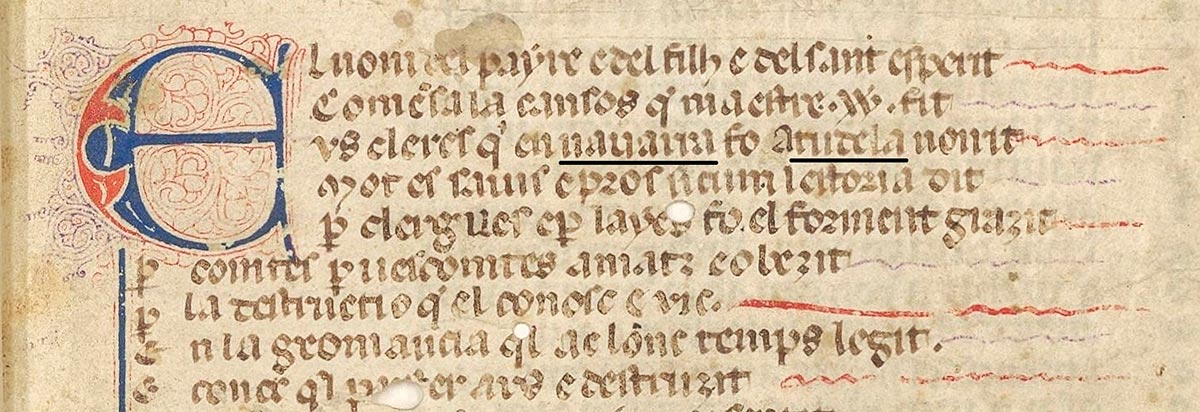 Primeras líneas del poema de Guillermo