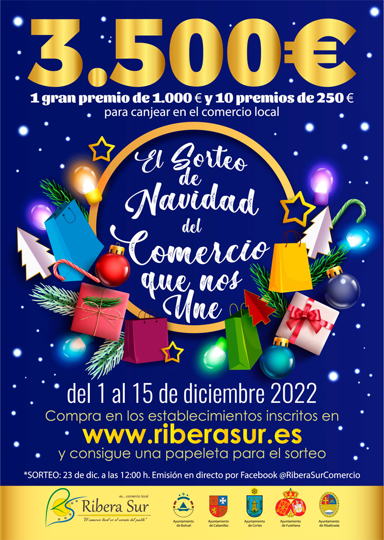 Cartel Sorteo de Navidad Ribera Sur 2022