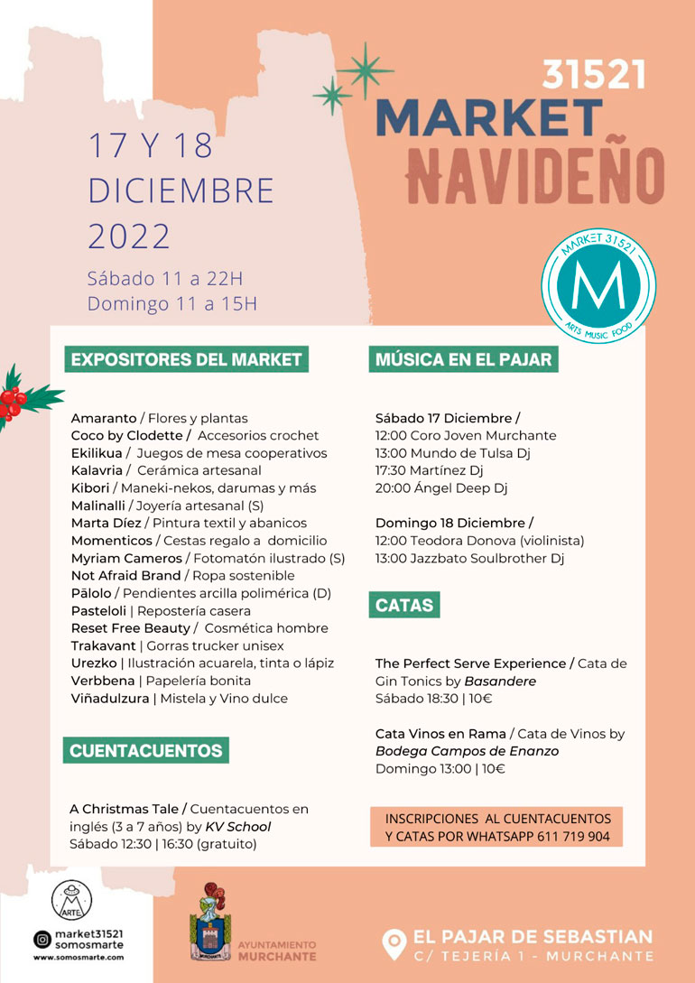 Mercado navideño ‘Market 31521’ 2022 en Murchante programa