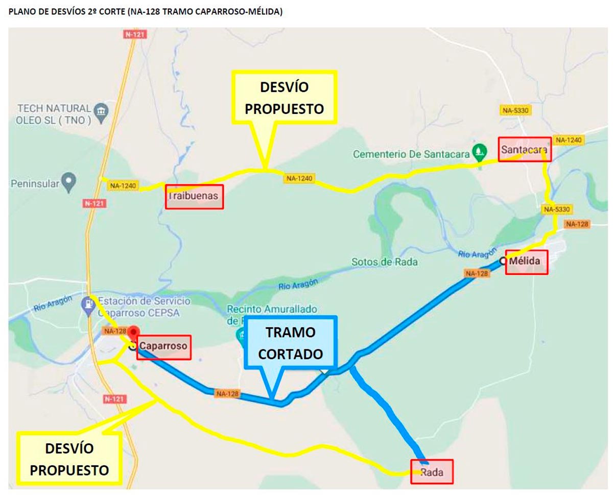 Desvíos en la segunda fase de obras de la NA 128 Caparroso Rada Mélida.jpg