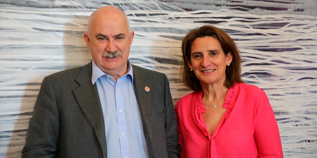 El vicepresidente Aierdi y la ministra Ribera, este viernes en la sede del Ministerio