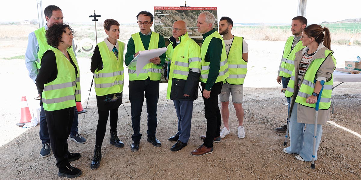 La Presidenta Chivite y el consejero Ciriza visitan las obras de la carretera NA 128 1