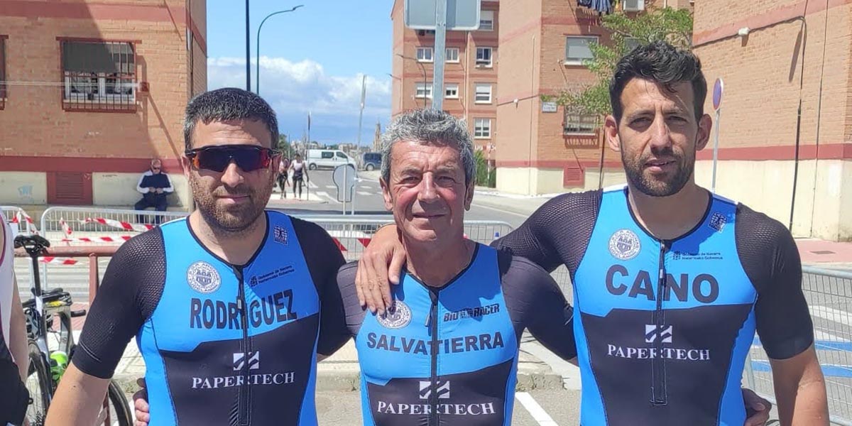 Guillermo Rodriguez, Agustín Salvatierra, Antonio Cano participaron en el Triatlón Olimpico Cinco Villas