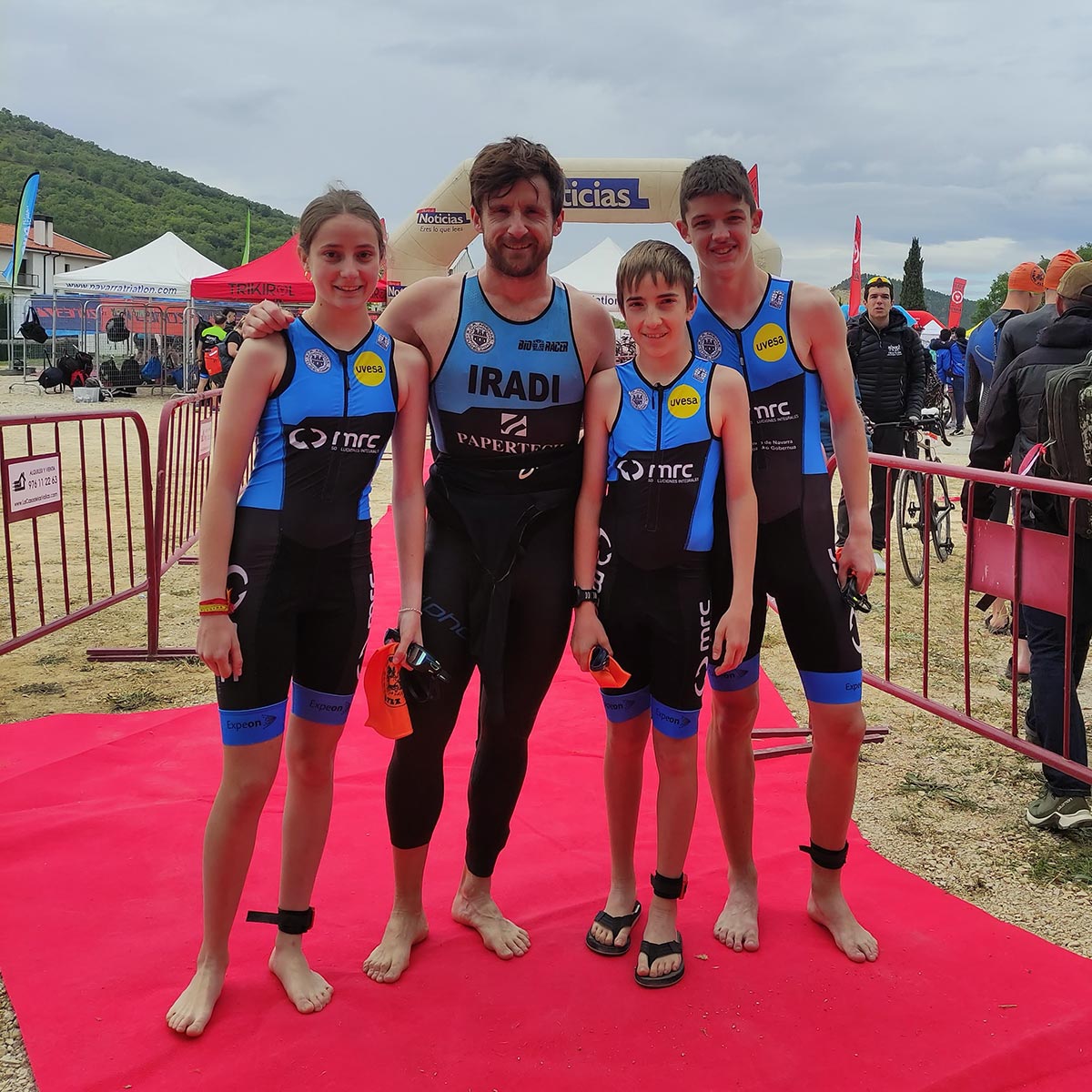 Irati Sicilia, Ander Iradi, Iñigo Sicilia, Alejandro Melero en el Triatlón Super Sprint de Aritzaleku