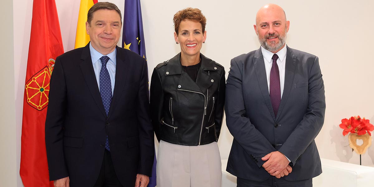 El ministro Planas, la Presidenta Chivite y el delegado Arasti