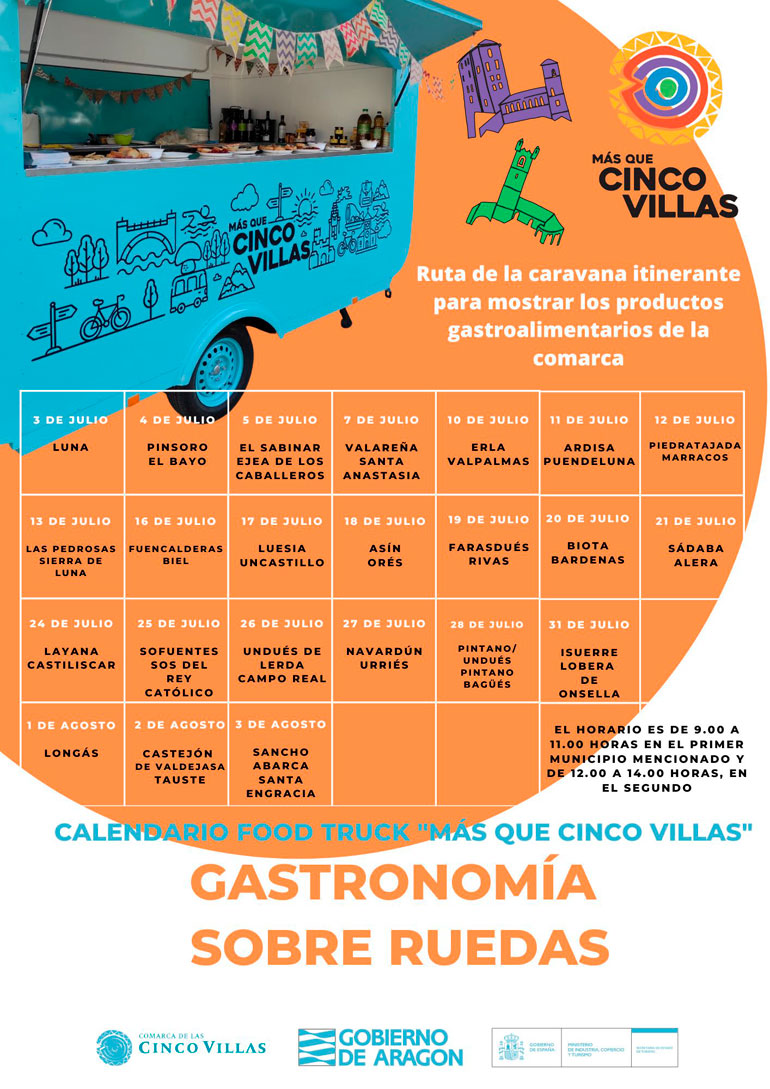 Cinco Villas food truck 2023 calendario