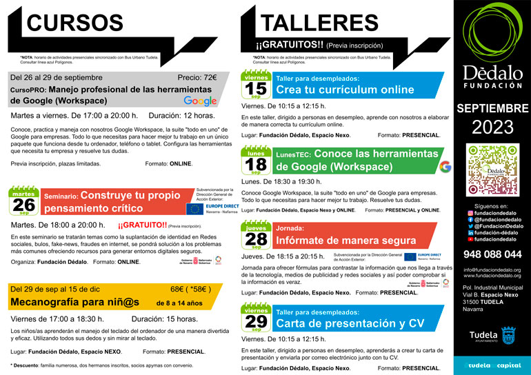 Dédalo 2023 talleres