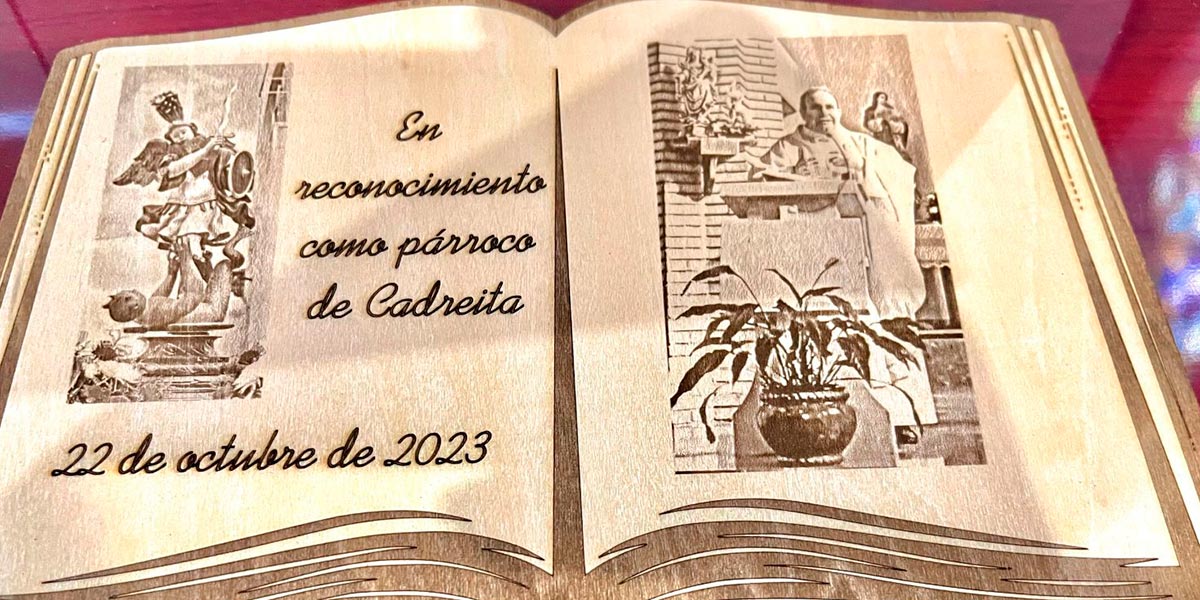 Detalle del grabado entregado al Padre Fermín de Cadreita